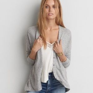 A.E.O 2016 Button Soft Sexy Plush Marled Sweater